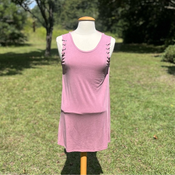Tresics Luxe Pink Lace Up Tank Top Style Mini Dress Size S/P - Picture 1 of 7